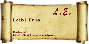 Loibl Erna névjegykártya